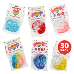 Funeta Pop It Valentine’s Day Gifts for Kids | 30-Pack Classroom Set