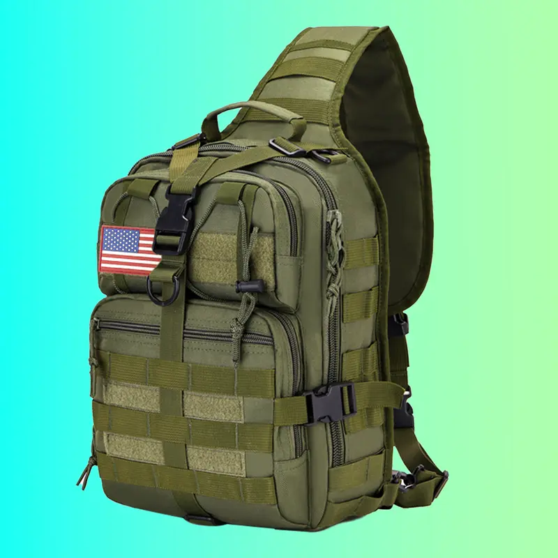 Jumahe Men's Ride-Ready Chest Bag - 600D Oxford Durable, Portable, Lightweight, High-Capacity Camouflage Cycling Messenger Bag with Adjustable Strap, Zipper Closure, Avoids Messy Items, Beautiful and Fashionable for Camping Needs