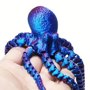 3D Printed Octopus Design Fidget Toy, Creative Soft Animal Joints Fidget Toy, Handmade Gift, Desktop Decoration, Ornaments