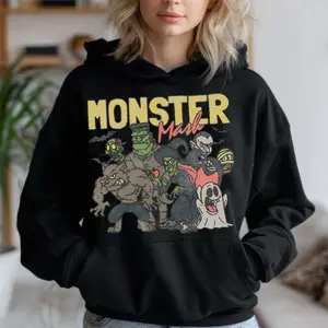 Halloween Monster Shirts, Halloween Coquette Bow Sweatshirts, Horror Character Sweatshirt, Halloween Character Shirt, Horror Movie Shirts Hoodie Womenswear Sweaters Tops Underwear Lady Women Comfort Casual