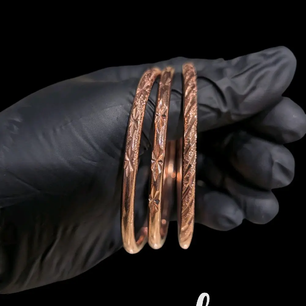Solid Copper Adjustable 3-Piece Bangle Set