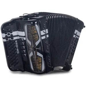 Cantabella Revolution Acordeón 5 Registros MI Negro con Blanco