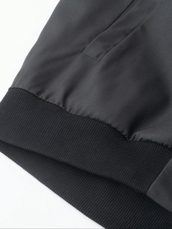 Men's Plus Size Casual Lightweight Bomber Jacket, Windproof Sports Design, Perfect for Outdoor Activities & Leisure Wear