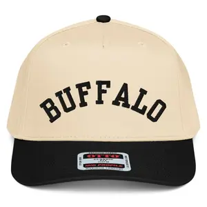 RIVEMUG NX1 Buffalo Embroidered 2 Tone Hat Mid Crown Curved Bill Snapback Cap for Men and Women