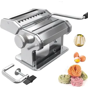 Pasta Maker Machine Stainless Steel Manual Noodle Makers Include Pasta Roller, , Hand Crank and 7 Adjustable Thickness Setting