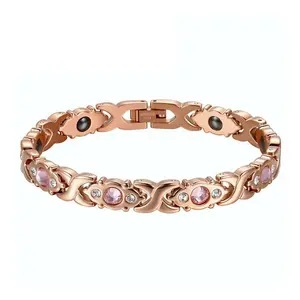 Energy magnet bracelet, eco-friendly alloy with diamonds, adjustable ladies' wristband Trendy Stack Bangle