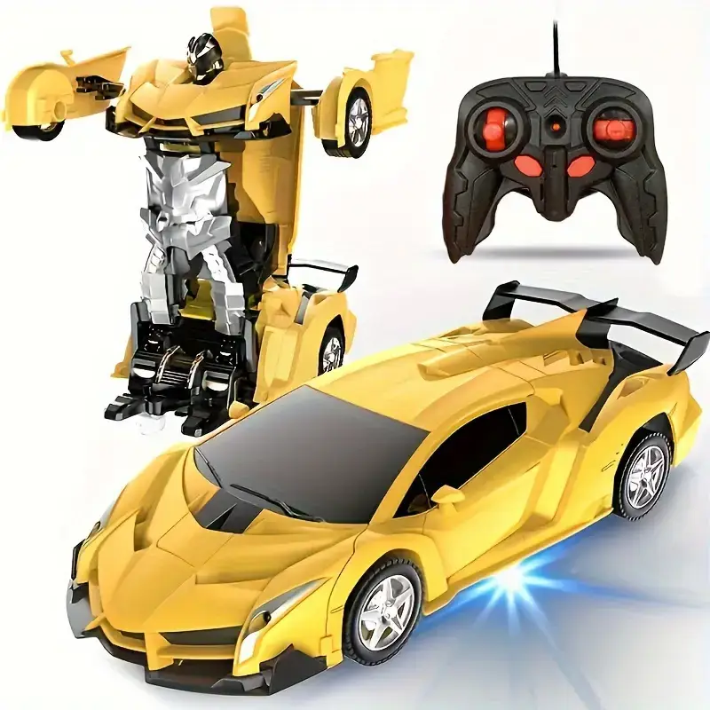 Aiqriwv Remote Control Car, Transformation Car Toy, Transform Remote Control Car Robot Transformer Toys, One Button Deformation to Robot with Flashing