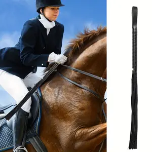 Hand-woven horsewhip,1Pc wear-resistant and anti-slip, comfortable to hold, sensitive response, full grip, essential for horseback riding, a combination of elegance and power. It can also be used as a couple's fun short whip to add excitement and enhance