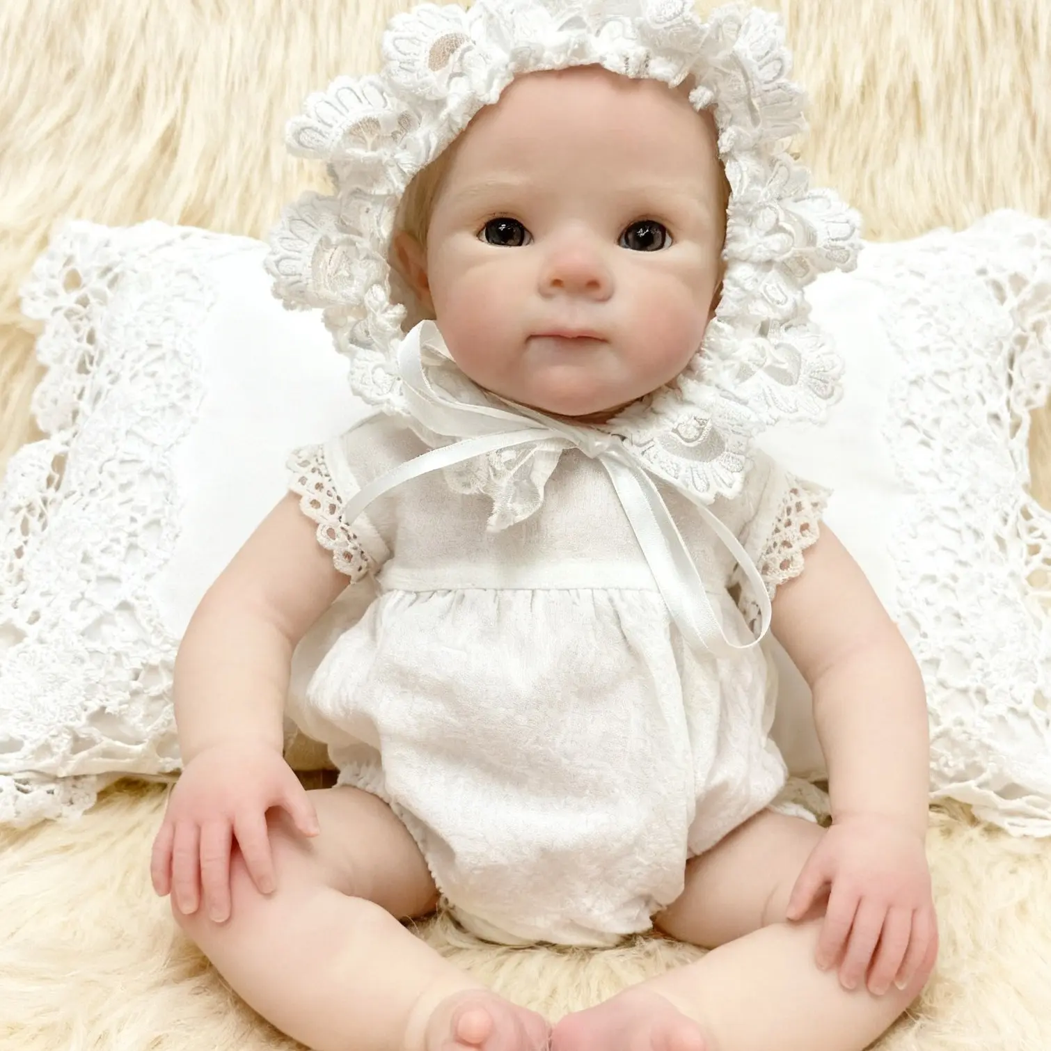 13-Inch Painted Full-Body Silicone Doll, Soft Doll, Ultra Realistic Reborn Baby Doll, Lifelike Newborn Doll, Can Open Mouth for Bathing, High-Quality Collectible Toy, Collectible Dolls, Realistic Rebirth Doll