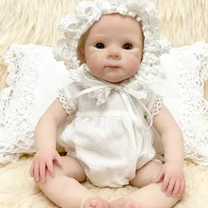 13-Inch Painted Full-Body Silicone Doll, Soft Doll, Ultra Realistic Reborn Baby Doll, Can Open Mouth for Bathing, High-Quality Collectible Toy