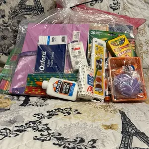 Pre-K to 2nd Grade School Supply Packs with Pencils Ruler Drawing Paper Construction Paper Notebooks Index Cards Tissues Pouch Folders Paints Glue Crayons Markers Oxford Rule File