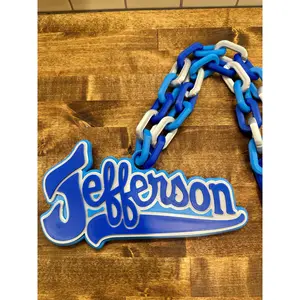 Bloomington Minnesota Jefferson High School - Cursive Logo -  Custom Big Sports Chain