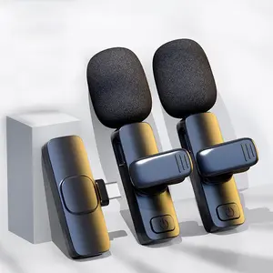 Wireless Lavalier Microphone, USB Rechargeable Noise Cancelling Microphone, Plug and Play Wireless Microphone for Video Recording Interview Podcast Vlog, Audio