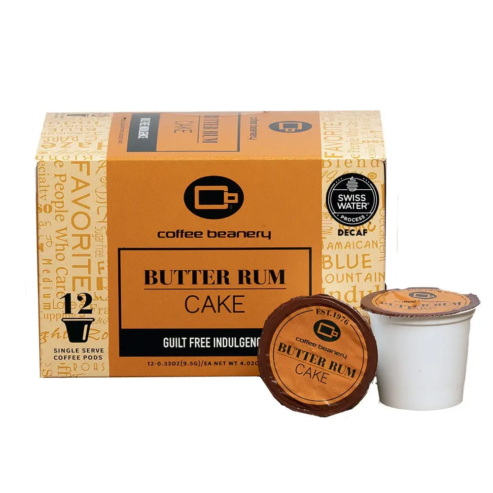 Butter Rum Cake Flavored Decaf Coffee Pods