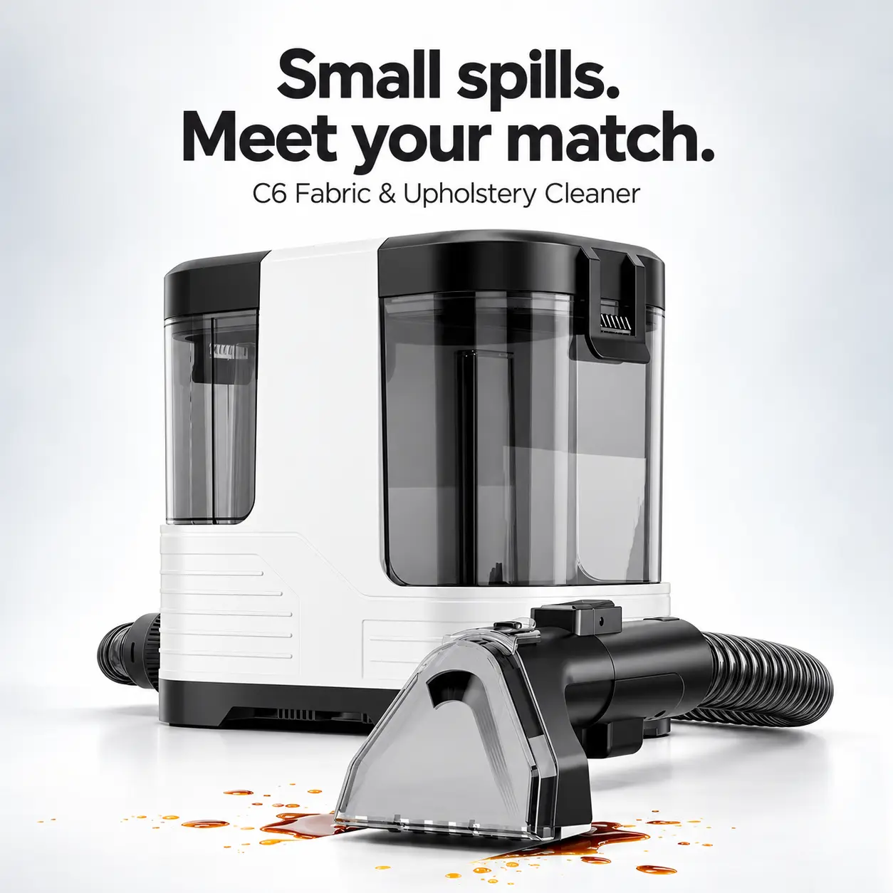 BSNAW Portable Carpet & Upholstery Spot Cleaner, Compact Machine for Everyday Spot-Cleaning Tasks & Area Rug Cleaning, with Water Spray and Dual Water Tanks, for Sofas, Car Seats,techvibes