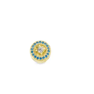14k Blue Charm Spacer Pendant