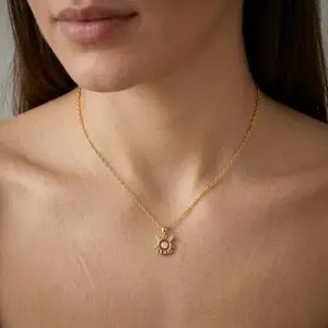 Lucky 12 Animal Zodiac Necklace | 18K Gold Tone Plated CZ Sparkle | Comfortable to Wear Gift for Her 15.75" Chain