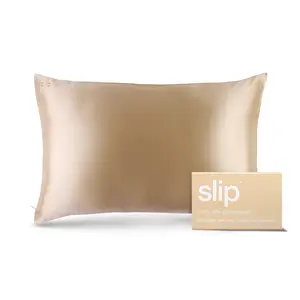 Slip Silk Pillowcase | Queen Size, Zippered Closure | Caramel | 100% Pure Mulberry Silk | Anti-Aging, Anti-Sleep Crease, Anti-Bed Head | Designed to be gentle on Skin & Hair, Luxury Sleep Essential