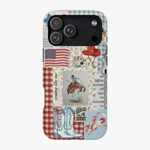 Vintage Patriotic iPhone Case, Unique Design, For Iphone 11-16 Series, Girly, Western Lovers, Soft Grip, Patriotic Decor