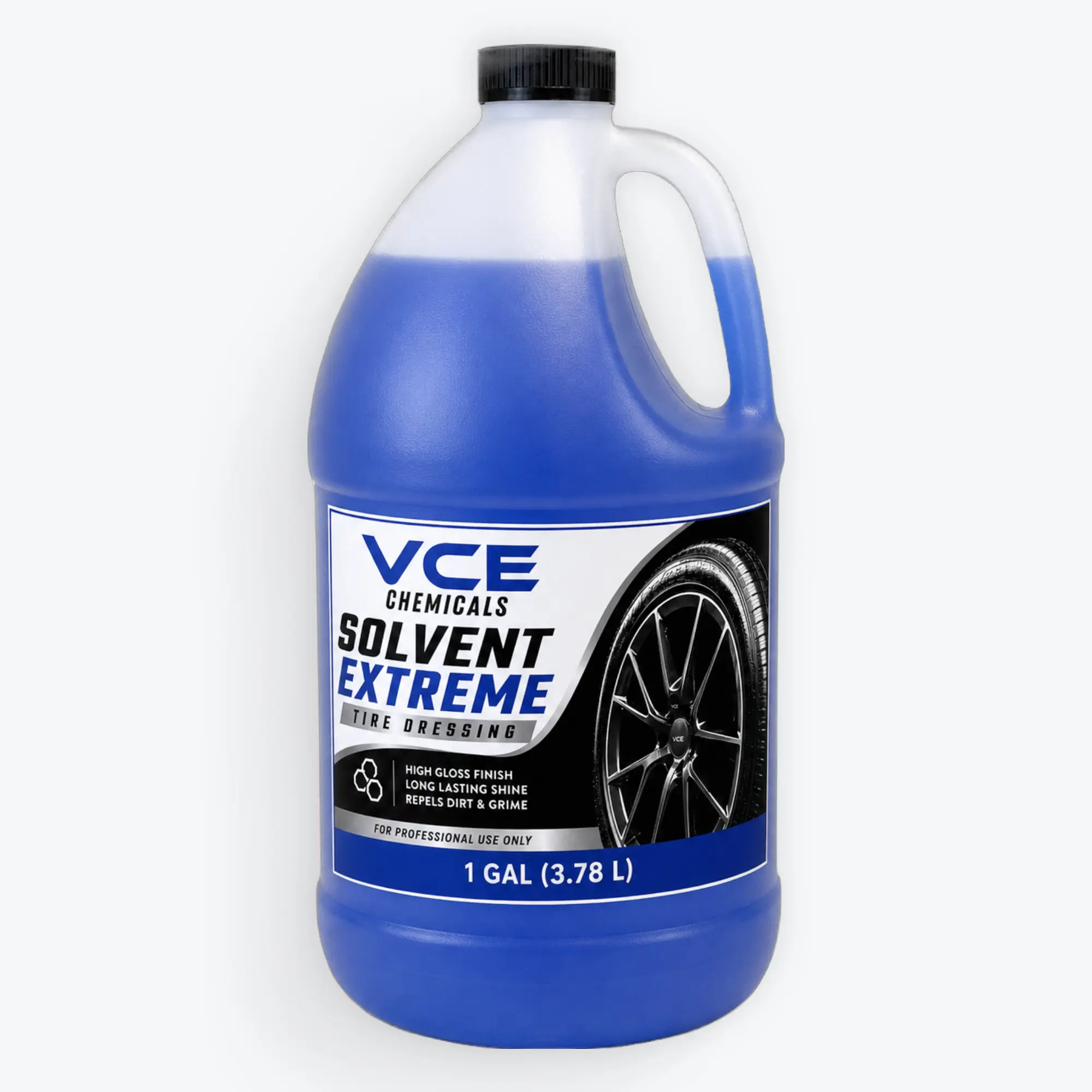 VCE Chemicals Solvent Extreme Tire Dressing 1 Gal 3.78 L High Gloss Finish Long Lasting Shine Repels Dirt & Grime Professional Use Only