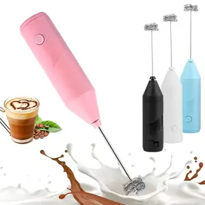 Mini Whisk Eggbeater Espumador de Leite Elétrico de Mão 1 per packt, 4 diferentes Cores | Mini Batedor de Bebidas e Clara de Ovo para Café, Latte, Cappuccino, Matcha | Utensílio de Cozinha Portátil (Pilhas Não Inclusas)