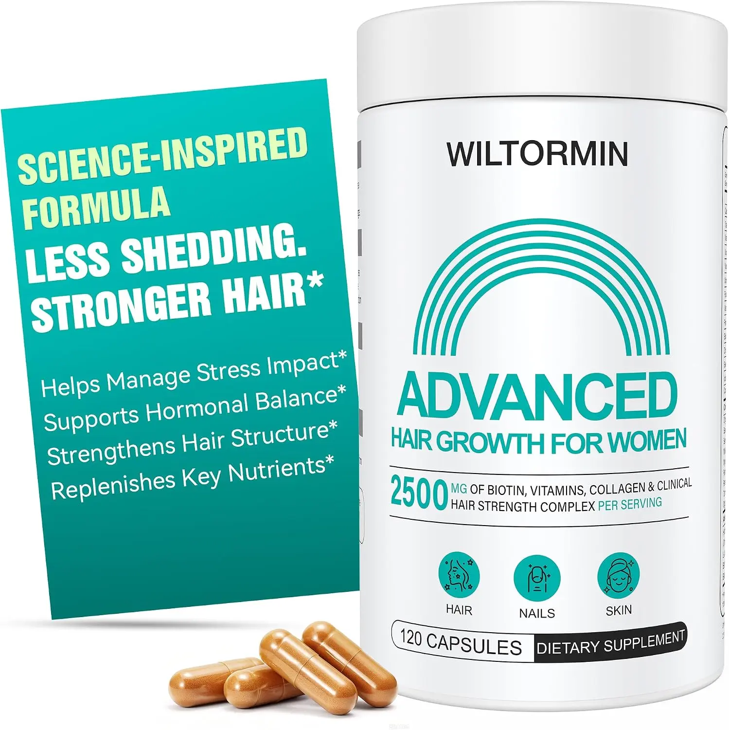 Hair Growth Supplements for Women 30–60, Visibly Fuller, Thicker Hair