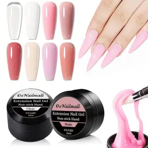OsNailmall Non-Stick Solid Gel, Safe Formulation, 3D Gel Nail for Extended Nails, Nail Shaping & Builder Gel for DIY Manicure at Home, Clear Nail Extension Gel