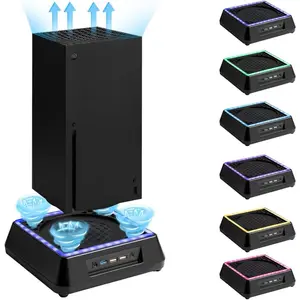 Cooling Fan for  Series X,  Series X Cooling Fan with 3 Levels Adjustable Speed Cooling Fan System, Low Noise, Extra 3 USB Port,  Series X Cooling Station with 6 Colors RGB LED Light