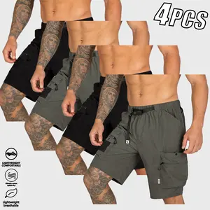 4PCS All-Match Men's Tactical Shorts | Multi-Pocket Design Durable Nylon Fabric Adjustable Waistband Ideal for Outdoor Sports Daily Wear#SummerVibes