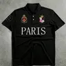 Men's Regular Fit Crown Print, Casual Short Sleeve Collared Top for Summer, Fashion Menswear for Daily Wear Knitted Polo