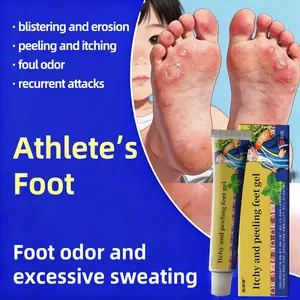Relief for foot odor, athlete's foot, blisters, peeling skin, specialized fungal infection, alleviation of tinea pedis, itchy foot gel