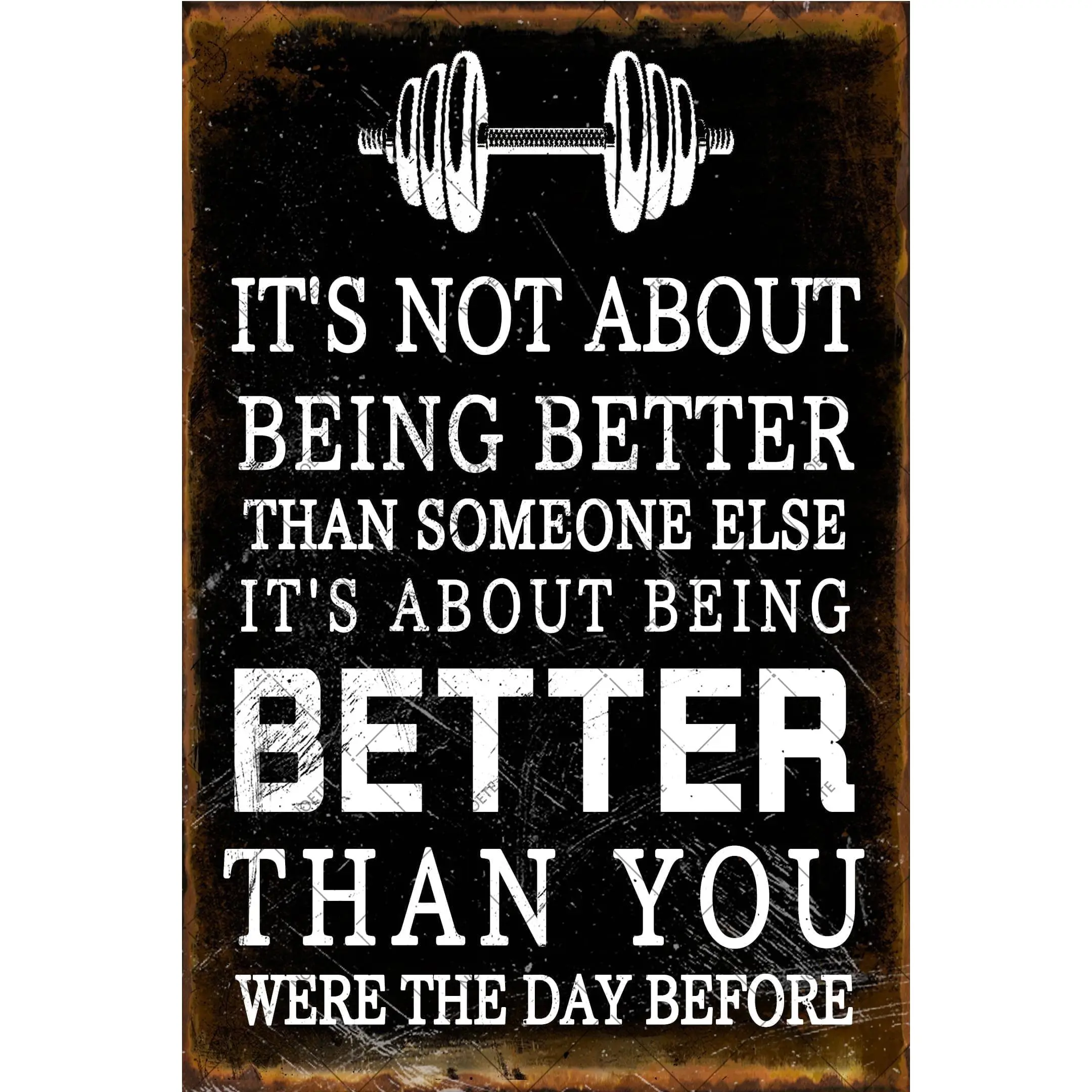 Noete Gym Metal Tin Signs 8x12 Inch, Vintage Fitness Wall Art Motivational Workout Poster for Gym, Home, Office, Garage & Man Cave Decor