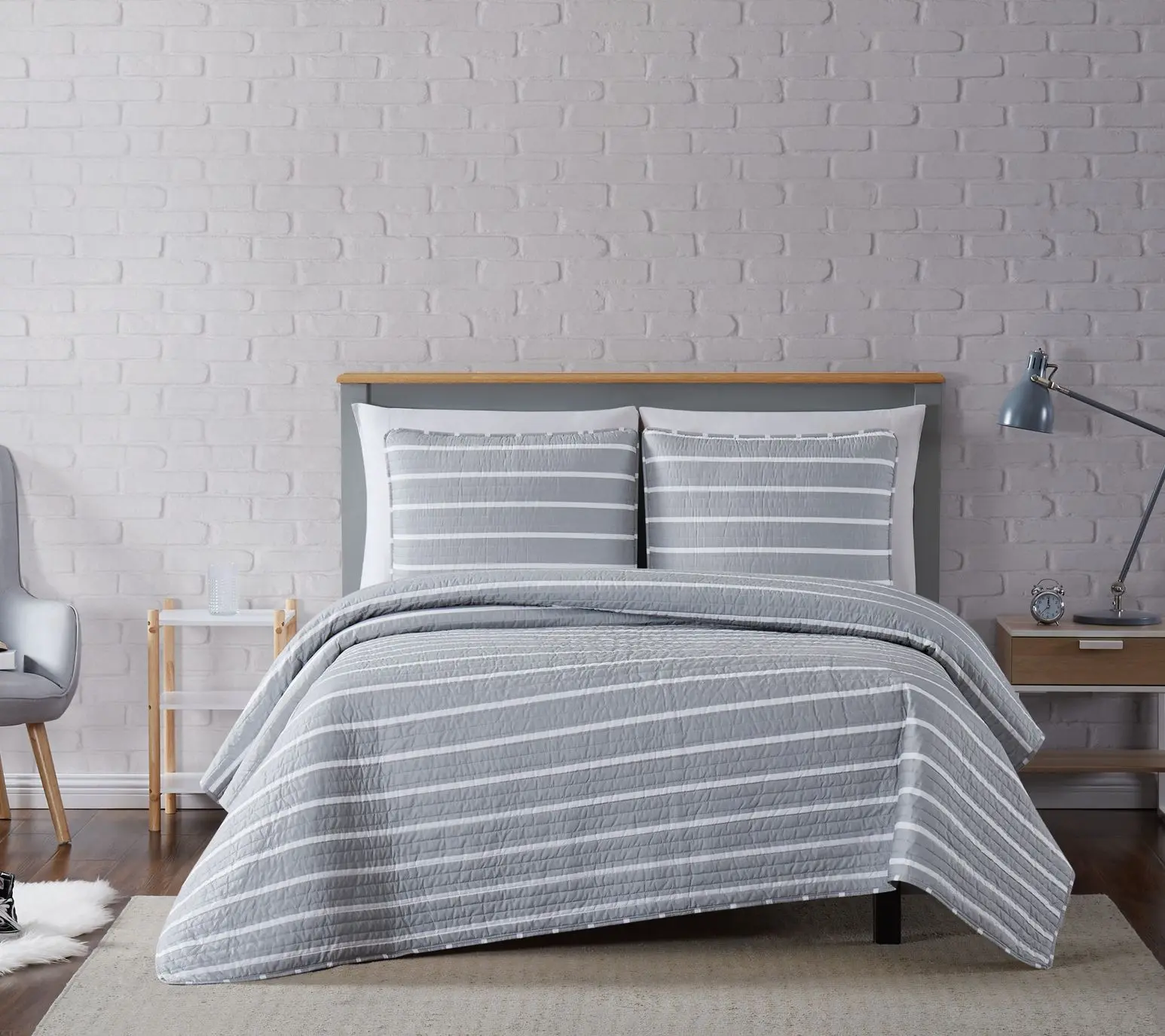 Truly Soft Maddow Stripe Full/Queen 3-Piece Quilt Set