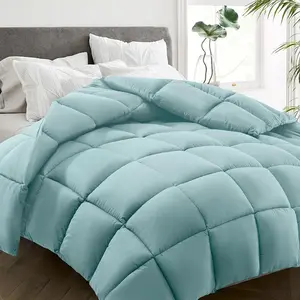 All Season Twin Size Bed Comforter - Cooling Down Alternative Quilted Duvet Insert with Corner Tabs - Winter Warm - Machine Washable - Turquoise