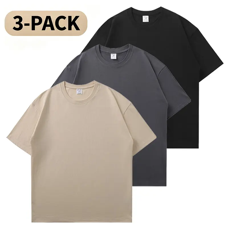 3-Pack Men's Basic Crew Neck Short Sleeve T-Shirts, 100% Cotton Undershirts