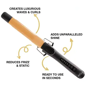 Tourmaline Ceramic Curling Iron, Adjustable Temperature, Professional Tourmaline Hair Curler with Auto Shut-Off for Smooth, Frizz-Free Curls & Waves, 1″ Barrel