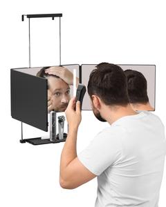 Adjustable LED Light 3 Way Mirror, Portable Trifold Mirror for Shaving, Grooming, Hair Styling, Dye Hair, Makeup, Braiding, 360 Degree Mirror