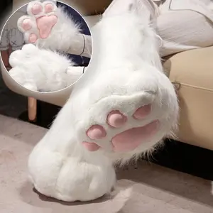 Kawaii Plush Furry Cat Claw Gloves Bird wings Faux Fur Fox Paws Mittens for Halloween Cosplay Costume Accessories Gloves