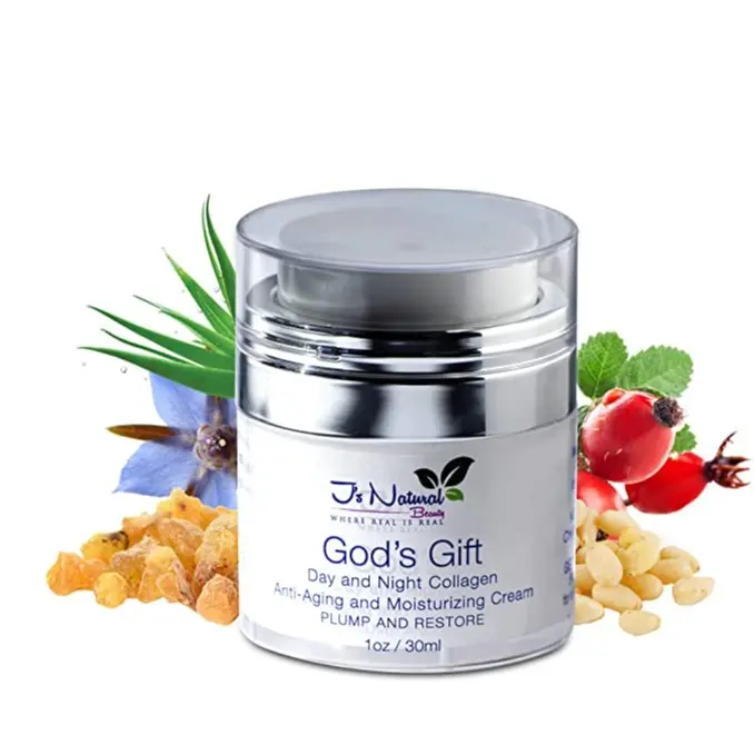 God’s Gift Organic Day and Night Collagen and Anti-Aging and Moisturizing Cream Fights Wrinkles, Sunburn Moisturizer Skin Repair Skincare Aloe