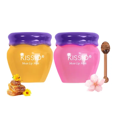 KISSIO Honey-Sakura Lip Care Duo, 2-Piece Plant Extract Lip Treatments - Hydrate, Moisturize, Nourish, Smooth Texture, Daily Repair - Mineral Oil-Free, Diisostearic Alcohol Malate Formula, Cute Mallet Shape, 60-Month Shelf Life for Adults