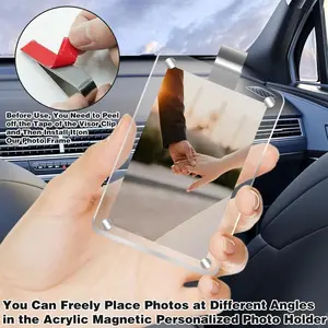 Personalized Acrylic Car Sunshade Holder, Unique Gift for Couples, Wallet Photo Stand, Fashionable Car Accessory, Car Decoration Item