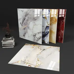 Marble Tile Wall Stickers, PVC Material, Easy Peel & Stick, Waterproof Self-Adhesive Panels for Kitchen, Living Room, Bathroom, Home Decoration, Decorative Wall Sticker, Marble Pattern Sticker