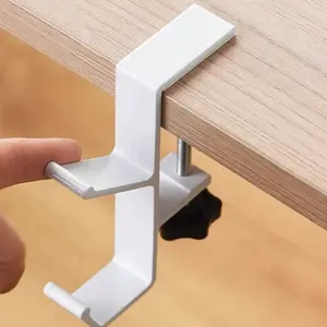 1Pcs Portable Adjustable Desktop Headphone Stand, Desk Mount Bag Holder Hook Clip, Hangs on Backpack, Reduce Desktop Clutter, Hanging Storage