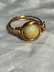 Amazonite size 6 copper wire-wrapped ring