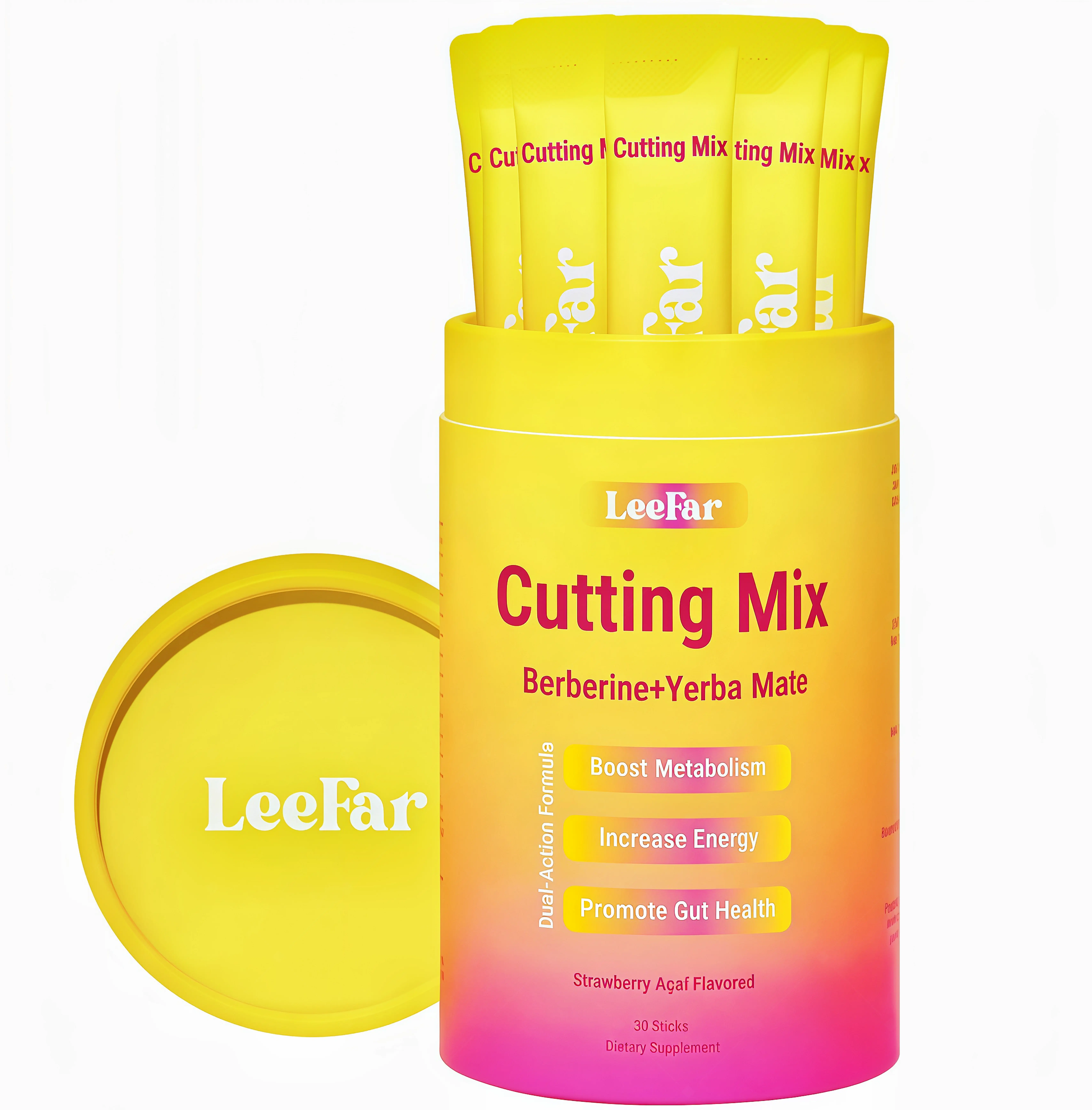 LeeFar Cutting Drink Mix – | FL Strawberry Açaí Flavor – | (30 Servings)