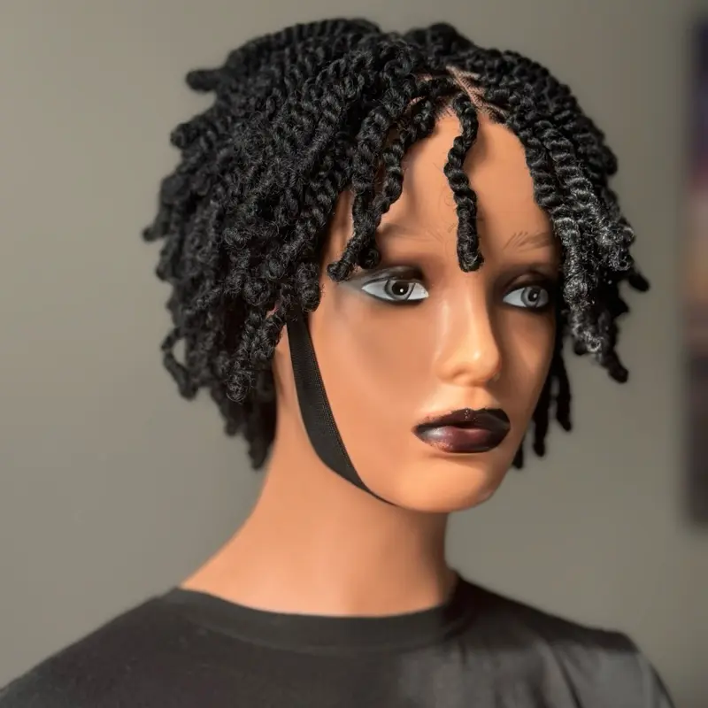 Kinky braids Afro kinky wigs short faux locs twist faux  display picture 1