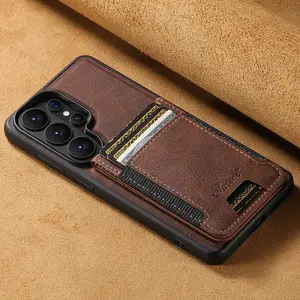 SUTENI Faux Leather PU Leather Smartphone Case Cover Pocket Casing Cellphone Accessories Wireless Charging Magnet Elastic Band Card Holder Stand For Samsung Galaxy S26 Ultra S25 Plus S24 S23+ For Unisex Relatives Friends And Elders Holiday Gift