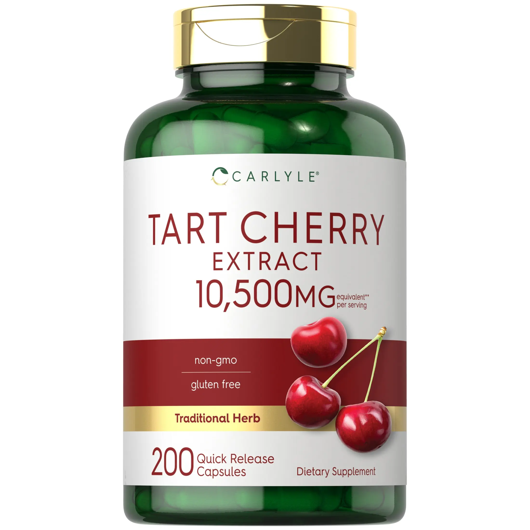 Carlyle Tart Cherry Capsules | 10,500mg | 200 Pills | Max Potency | Non-GMO, Gluten Free | Tart Cherry Juice Extract Carlyle Tart Cherry Capsules | 10,500mg | 200 Pills | Max Potency | Non-GMO, Gluten Free | Tart Cherry Juice Extract
