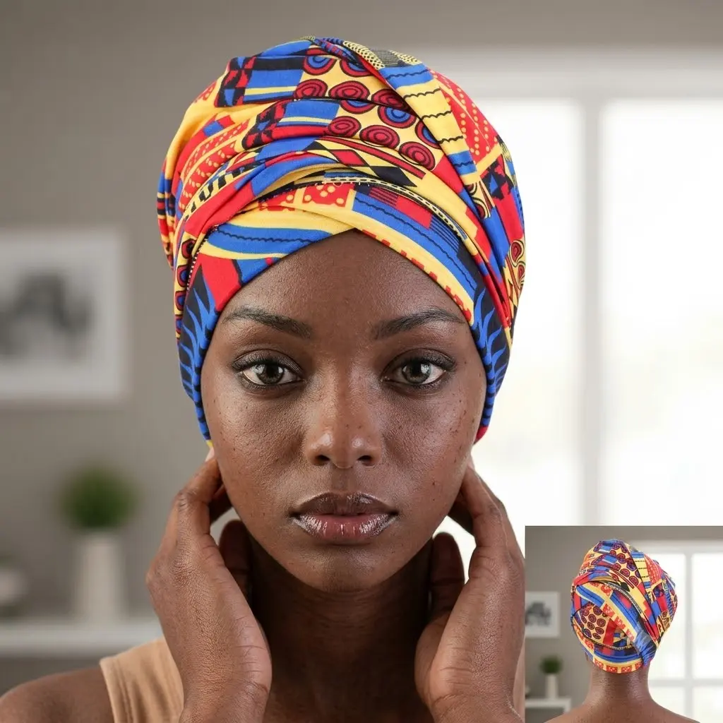 African Head Wrap Tube Turban Dreadlocks Loose Natural Short Very Long - Easy On Boho Scarf Wrap