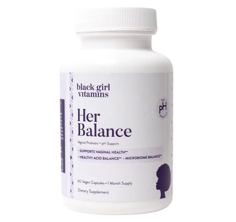 Black Girl Vitamins - Her Balance Vaginal Probiotics - Daily Microbiome Support for Women - 10 Billion CFU Lactobacillus Crispatus & Gasseri + Herbal Blend - Vegan, Gluten-Free, Halal (30-Day Supply)